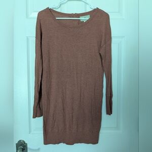 Ruby Moon Dusty Rose Knit Long sleeve Sweater With Zipper Back Detail Size Small